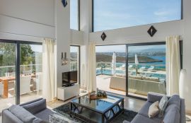 Athena Villas, Tersanas, Living room with sea view