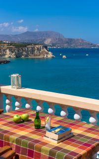 Dina Apartments, Αλμυρίδα, Furnished sea view balcony