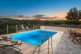 Nature Inspired Villa, Maleme, sunset by the pool 2