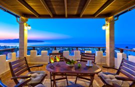 Thodorou Sunset Villa, Stalos, veranda-at-night-13