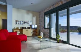 Serenity Villas, Tersanas, Pool level living room in 5-bedroom Villa