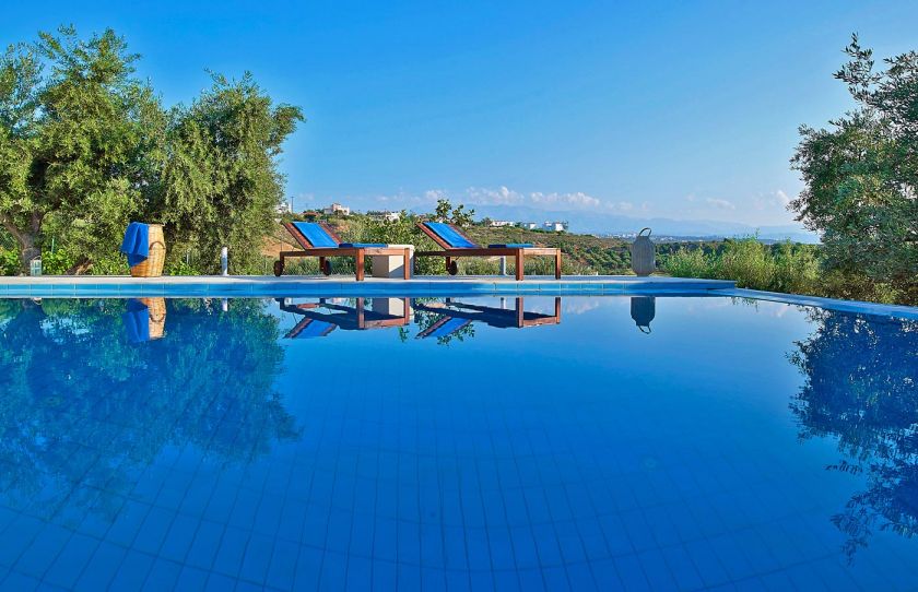 Serenity Villas, Tersanas, Pool area in 5-bedroom Villa
