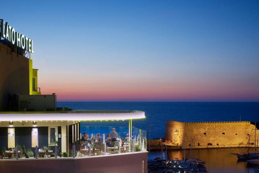 Lato Boutique Hotel, Heraklion Town, Roof garden restaurant with panoramic view