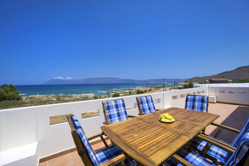 Seaside Villa Balos, Kissamos, exterior dining area upper floor 1