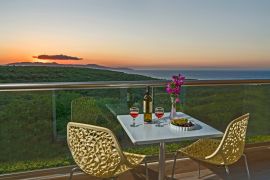 Uphill Villa, Agia Marina, balcony sunset view