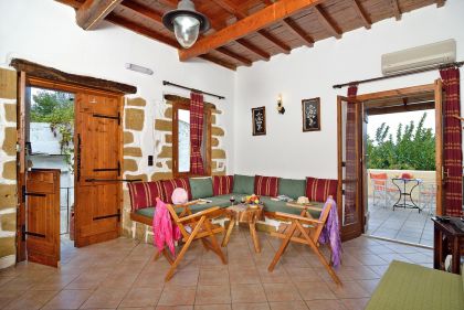 Topolia Villas, Falassarna, 1-bedr-villa-open-plan-living-room