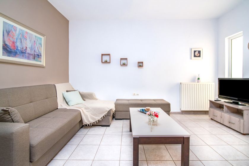 Aptera Beach Apartment, Chrissi Akti, livingroom area 1