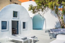 Pina Caldera Residence, Oia, veranda area