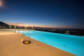 Villa Infinity View, Nerokouros, pool area night view 2