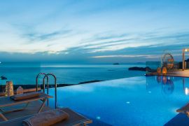 Villa Daphne, Falassarna, pool night view 2