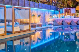 Bio Suites Hotel, Rethymno town, swimming pool night 2
