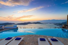 Orea Villa, Elounda, swimming pool sunrise 2