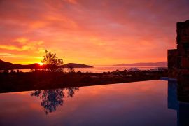 Elounda Palm Hotel, Elounda, swimming pool sunset
