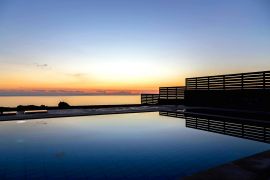 Villa Anatoli, Τριόπετρα, villa Anatoli pool during sunset