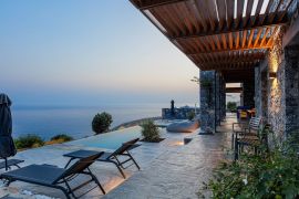 Lagremha Villa, Agios Pavlos, private pool sunset view 2