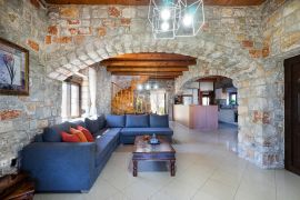 Charming Villa, Platanias, open plan living room 1c