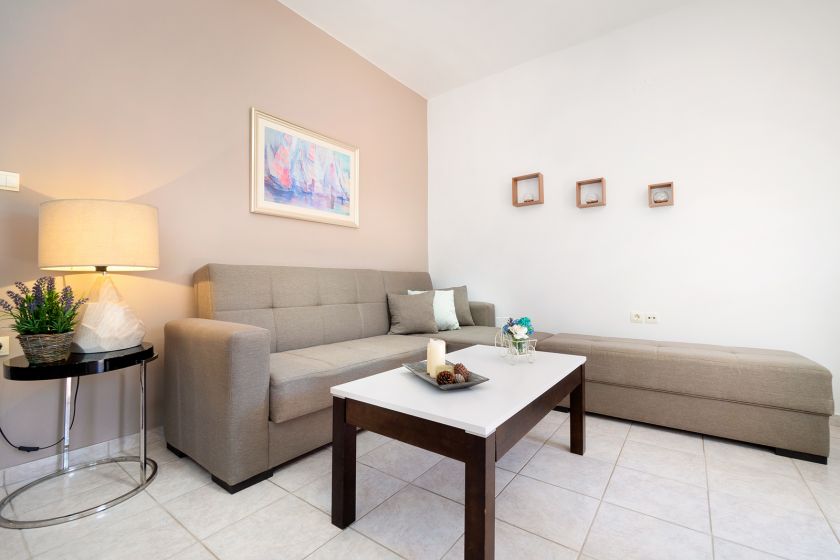 Aptera Beach Apartment, Χρυσή Ακτή, aptera living room area 1
