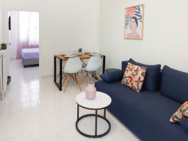 Amaryllis Apartment, Chania town, open plan area living room 2